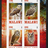 Malawi 2013 Owls imperf sheetlet containing 4 values unmounted mint