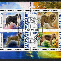 Malawi 2013 Dogs #2 perf sheetlet containing 4 values fine cds used