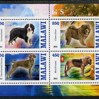 Malawi 2013 Dogs #2 perf sheetlet containing 4 values unmounted mint