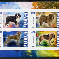Malawi 2013 Dogs #2 imperf sheetlet containing 4 values unmounted mint