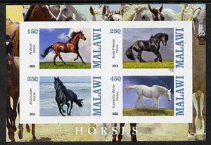 Malawi 2013 Horses imperf sheetlet containing 4 values unmounted mint