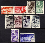 Russia 1935 Rescue of Chelyuskin Expedition set of 10 fine used SG 678-87
