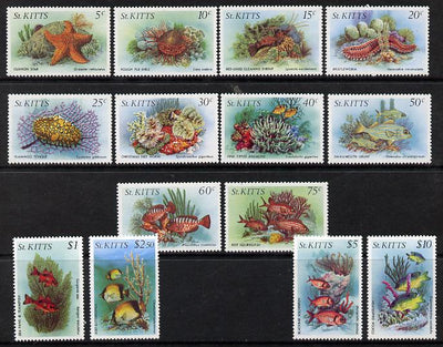 St Kitts 1984 Marine Life perf set of 14 complete unmounted mint, SG143-56