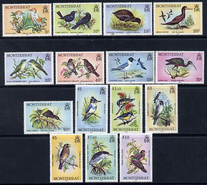 Montserrat 1984 Birds definitive set complete - 15 values unmounted mint SG 600-14