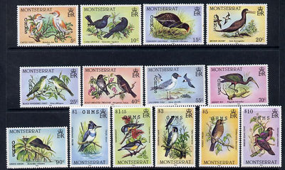 Montserrat 1985 Birds definitive set complete - 14 values overprinted OHMS unmounted mint SG O62-75