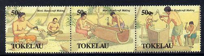Tokelau 1990 Men's Handicrafts perf set of 6 (two strips of 3) unmounted mint SG 183-88