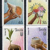 Tuvalu 1989 Christmas perf set of 4 unmounted mint SG 564-67
