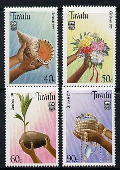 Tuvalu 1989 Christmas perf set of 4 unmounted mint SG 564-67