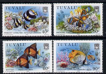 Tuvalu 1989 Coral Reef Life - 3rd series perf set of 4 unmounted mint SG 558-61
