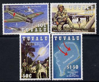 Tuvalu 1993 50th Anniversary of Pacific War set of 4 unmounted mint SG 668-71