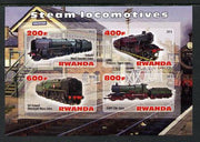 Rwanda 2013 Steam Locos #3 imperf sheetlet containing 4 values unmounted mint