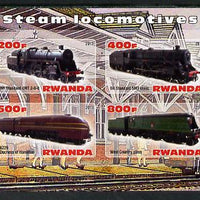 Rwanda 2013 Steam Locos #4 imperf sheetlet containing 4 values unmounted mint