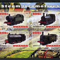 Rwanda 2013 Steam Locos #5 imperf sheetlet containing 4 values unmounted mint
