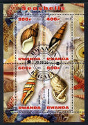 Rwanda 2013 Shells perf sheetlet containing 4 values fine cto used