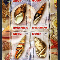 Rwanda 2013 Shells perf sheetlet containing 4 values unmounted mint