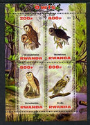 Rwanda 2013 Owls perf sheetlet containing 4 values unmounted mint