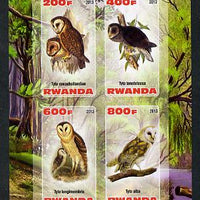 Rwanda 2013 Owls imperf sheetlet containing 4 values unmounted mint