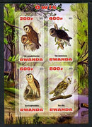 Rwanda 2013 Owls imperf sheetlet containing 4 values unmounted mint
