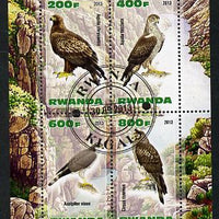 Rwanda 2013 Birds of Prey perf sheetlet containing 4 values fine cto used