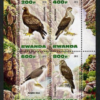 Rwanda 2013 Birds of Prey perf sheetlet containing 4 values unmounted mint