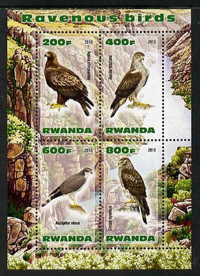 Rwanda 2013 Birds of Prey perf sheetlet containing 4 values unmounted mint