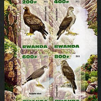 Rwanda 2013 Birds of Prey imperf sheetlet containing 4 values unmounted mint