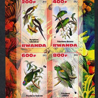 Rwanda 2013 Parrots imperf sheetlet containing 4 values unmounted mint