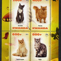 Rwanda 2013 Domestic Cats #2 perf sheetlet containing 4 values unmounted mint