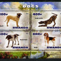 Rwanda 2013 Dogs #1 perf sheetlet containing 4 values unmounted mint