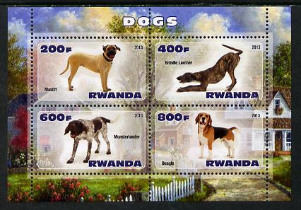 Rwanda 2013 Dogs #1 perf sheetlet containing 4 values unmounted mint