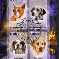 Rwanda 2013 Dogs #2 perf sheetlet containing 4 values fine cto used