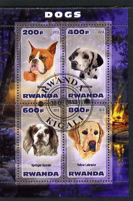 Rwanda 2013 Dogs #2 perf sheetlet containing 4 values fine cto used