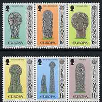 Isle of Man 1978 Europa (Sculpture) set of 6 (2 se-tenant strips of 3) unmounted mint SG 133-38