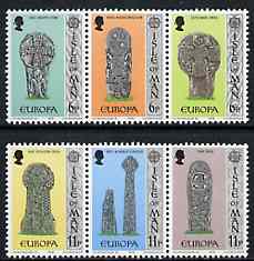 Isle of Man 1978 Europa (Sculpture) set of 6 (2 se-tenant strips of 3) unmounted mint SG 133-38