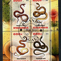 Rwanda 2013 Snakes perf sheetlet containing 4 values fine cto used