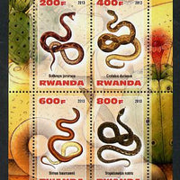 Rwanda 2013 Snakes perf sheetlet containing 4 values unmounted mint