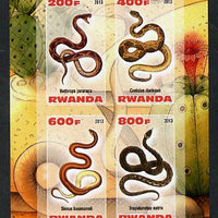 Rwanda 2013 Snakes imperf sheetlet containing 4 values unmounted mint