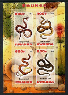 Rwanda 2013 Snakes imperf sheetlet containing 4 values unmounted mint
