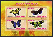 Rwanda 2013 Butterflies #2 imperf sheetlet containing 4 values unmounted mint