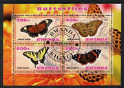 Rwanda 2013 Butterflies #4 perf sheetlet containing 4 values fine cto used