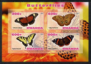 Rwanda 2013 Butterflies #4 imperf sheetlet containing 4 values unmounted mint