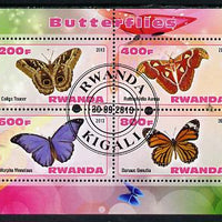 Rwanda 2013 Butterflies #5 perf sheetlet containing 4 values fine cto used