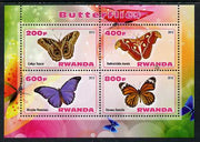 Rwanda 2013 Butterflies #5 perf sheetlet containing 4 values unmounted mint