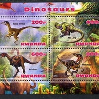 Rwanda 2013 Dinosaurs #1 perf sheetlet containing 4 values unmounted mint