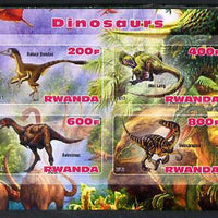 Rwanda 2013 Dinosaurs #1 imperf sheetlet containing 4 values unmounted mint