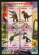 Rwanda 2013 Dinosaurs #2 perf sheetlet containing 4 values fine cto used