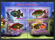 Rwanda 2013 Sea Fish #1 perf sheetlet containing 4 values unmounted mint