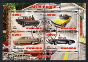 Rwanda 2013 Vintage Cars #1 perf sheetlet containing 4 values fine cto used