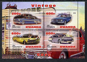 Rwanda 2013 Vintage Cars #3 perf sheetlet containing 4 values unmounted mint