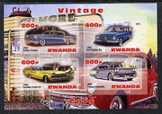 Rwanda 2013 Vintage Cars #3 imperf sheetlet containing 4 values unmounted mint